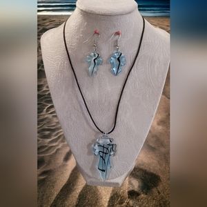 Glass Earring and Necklace Set